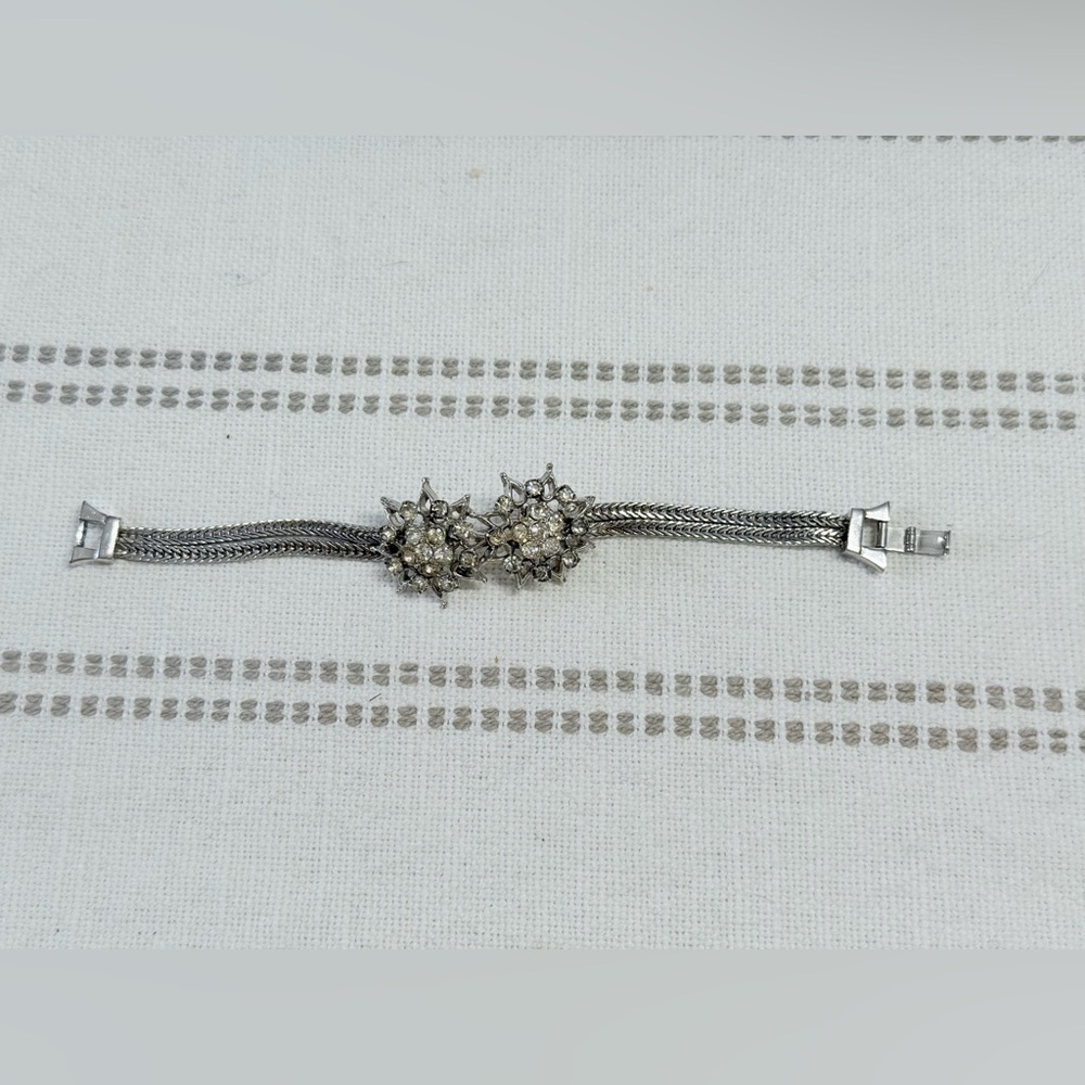 Silver Bracelet with Crystal Accents